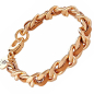Preview: Panzerarmband, rosé vergoldet, Lederband