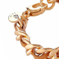 Preview: Panzerarmband, rosé vergoldet, Ledergefecht