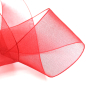 Preview: Geschenkband, Organza, tramsparent, rot, Webkante, detail
