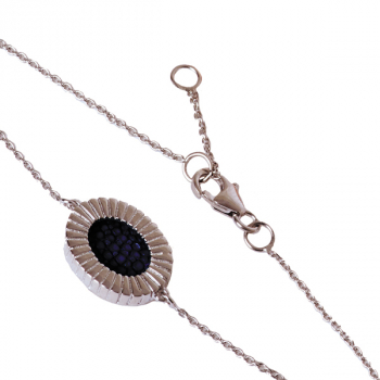 a cuckoo moment Lipsy stingray bangle, silver, stingray black, detail