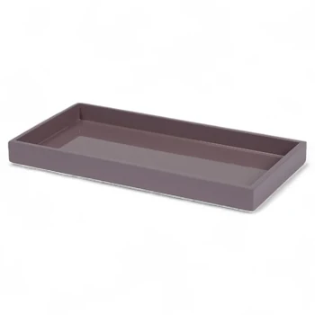 Albert L. MIMA rectangular mini lacquer tray in Mauve, 30 × 15 cm, with glossy finish and raised edge