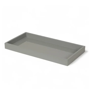 Albert L Mini-Tablett MIMA rechteckig Naturgrau 30 × 15 cm mit hochglänzender Lackoberfläche