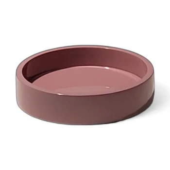Albert L. CASIMIR rundes Mini-Lacktablett Mauve Ø 12 cm mit hochglänzender Oberfläche und erhöhtem Rand