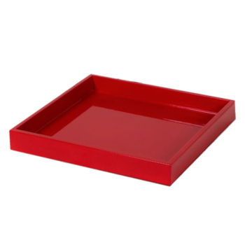 Mini Tablett, quadratisch, Lack rot