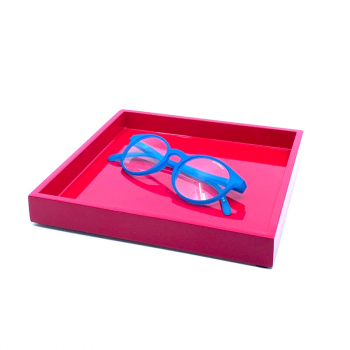 Mini Size Tray, square, paint Lacquer pink side