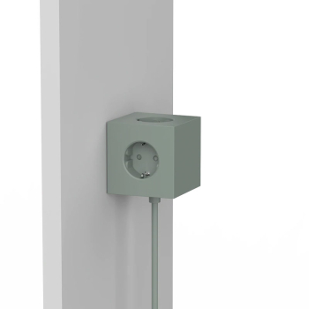 Avolt Square 1, Multi Charging cube, oak green, wall