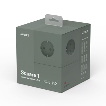Avolt Square 1, Multi Charging cube, oak green, goftbox