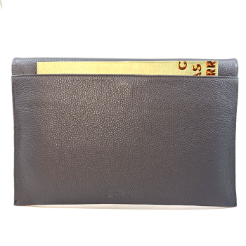 Preview: BGents leather Laptop Tablet, Couvert grey,  back detail