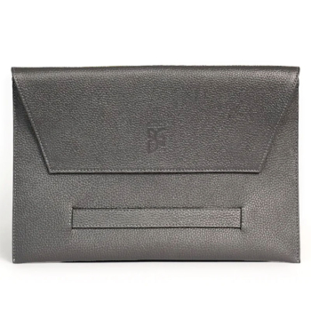 BGents leather Laptop Tablet, Couvert grey, front