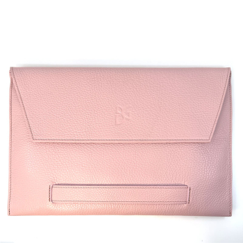 BGents leather Laptop Tablet, Couvert pink, front