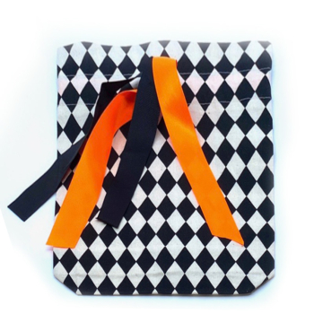 Bag All, Leinentasche Druck Harlekin black, Front