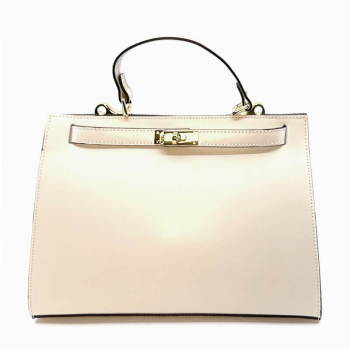 Tote Bag, Lucie leather cream, front