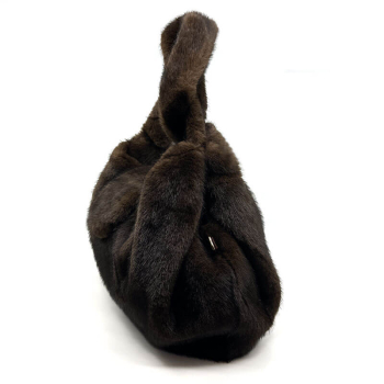 Tote Amalia faux fur braun, seitlich