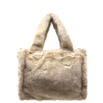 Mini Tote Emilia faux fur beige front