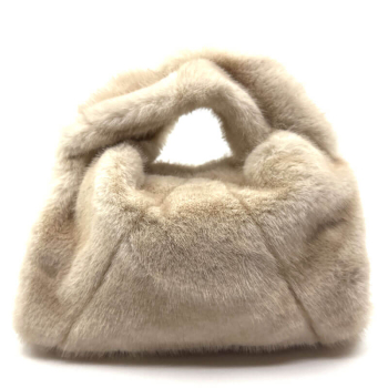 Mini Tote Ida faux fur beige  back