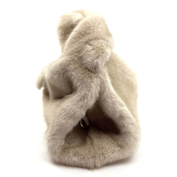 Mini Tote Ida faux fur beige side