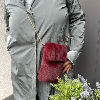 Preview: Smartphonehülle Ivy faux fur bordeaux, style