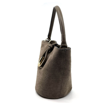 Tote Bag Juna Suede greige, side