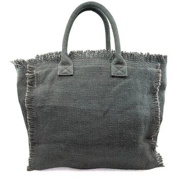 Preview: Tote bag, Sun Beach grün mit Stickerei, back