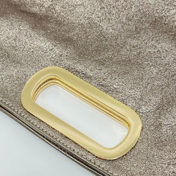 Tote Handtasche, Vizenza, Metallic Leder bronze, Griffe