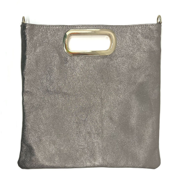 Tote Handtasche, Vizenza, Metallic Leder bronze, front