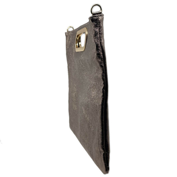 Tote Handtasche, Vizenza, Metallic Leder bronze, Seitenansicht