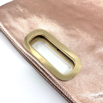 Tote Bag, Vizenza Leather metallic pinkgold, handle