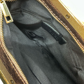 Tote Bag, Vizenza Leather metallic pinkgold, inside