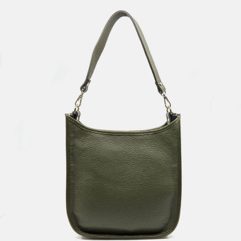 Preview: Schultertasche, Sly, Leder oliv, geprägt, back