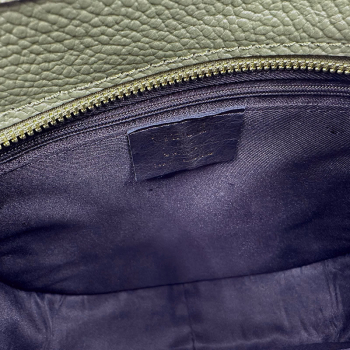 Schultertasche, Sly, Leder oliv, geprägt, Innenansicht