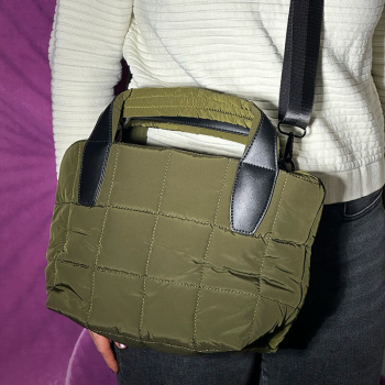 Tote Handtasche, Honoria, Thermolite kaki, style detail