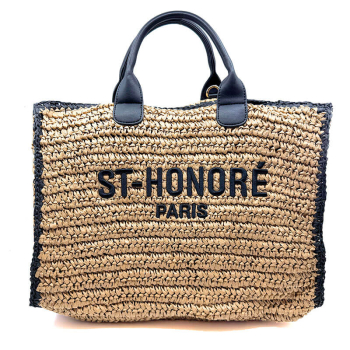 Tote bag, Rupa, Raffiabast, creme schwarz