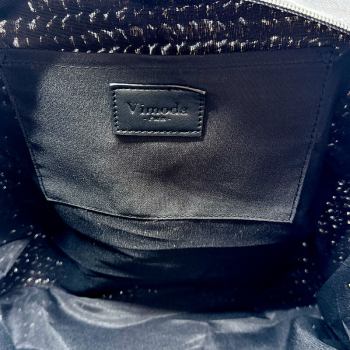 Tote bag, Elisa, Raffiabast, creme schwarz, Gurt