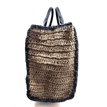 Preview: Tote bag, Rupa, Raffiabast, creme schwarz, side