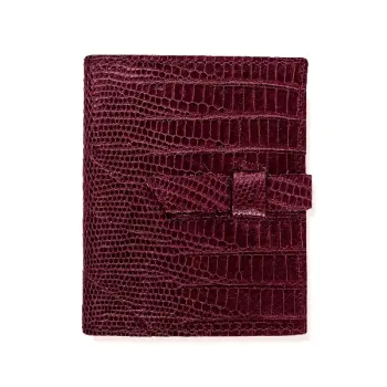 Fotoetui Bella, Leder Fotoetui in aubergine, geschlossen mit Lasche, Trixi Gronau