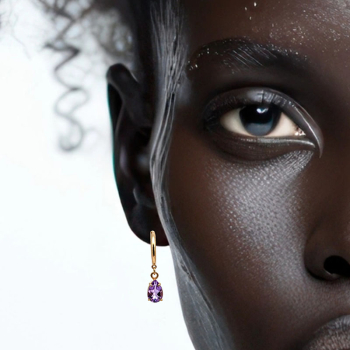 Preview: Bernardes earrings, Drop, Amethyst, gold, style