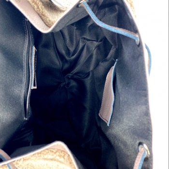 Bonnie backpack, shearling taupe, inside