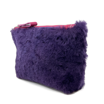 Bonnie Porchette Felltasche Clutch Alice, Lammfell violett, seitlich