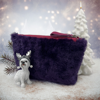 Bonnie Porchette Felltasche Clutch Alice, Lammfell violett, winter style