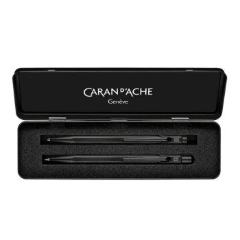 Preview: Caran d'Ache, Kugelschreiber, Set 849 black code, Kugelschreiber+Minenhalter, boxschwarz