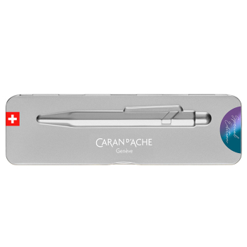 Preview: caran d ache 849 Kugelschreiber caran d Ache 849 ballpoint Claim Your Style 3 violett, Metallbox von vorn