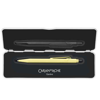 Preview: caran d ache 849 Kugelschreiber caran d Ache 849 ballpoint Claim Your Style frozen gelb im Klapp etui