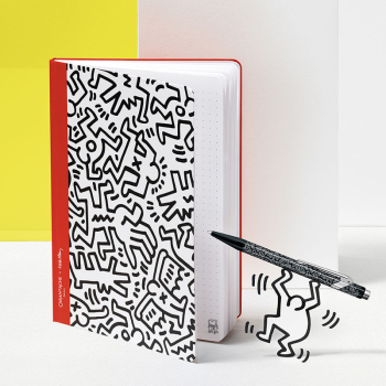 Caran d'Ache, Notizbuch A5 Keith Haring, dotted, schwarz, weiß, styke
