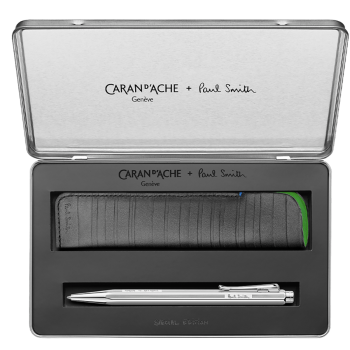 Caran d'Ache, Kugelschreiber Ecridor Paul Smith Edit 5, silber,  giftbox open
