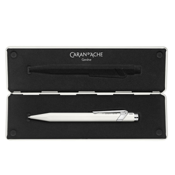 Preview: Caran d'Ache, Rollerball 849, weiss, Slim case, offen