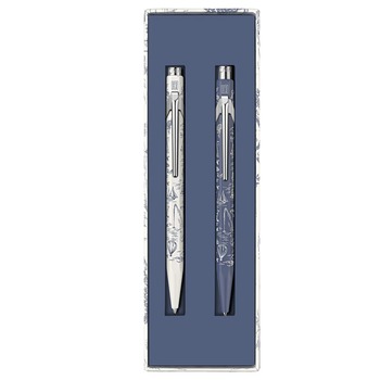 Preview: Caran d'Ache 849 ballpoint and mechanical pencil set in blue presentation box