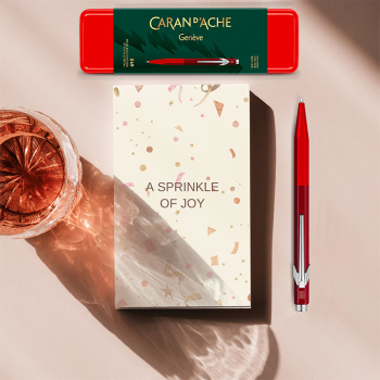 Caran d'Ache 849 ballpoint, Wonder Forest red, style
