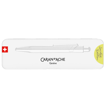 Caran d'Ache 849 ballpoint pen, neon fluo pastel yellow, slimbox front