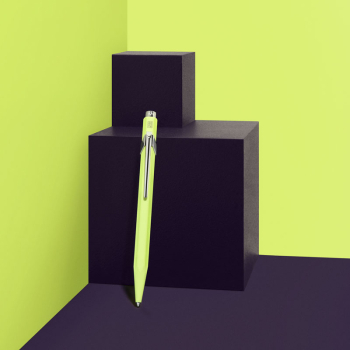 Caran d'Ache 849 ballpoint pen, neon fluo pastel yellow, style