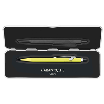 Caran d'Ache 849 ballpoint pen, neon fluo pastel yellow, inside
